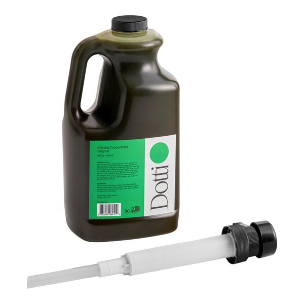 Dotti Original Matcha Tea 7:1 Concentrate 64 fl. oz. with 0.5 fl. oz. Pump - 4/Case