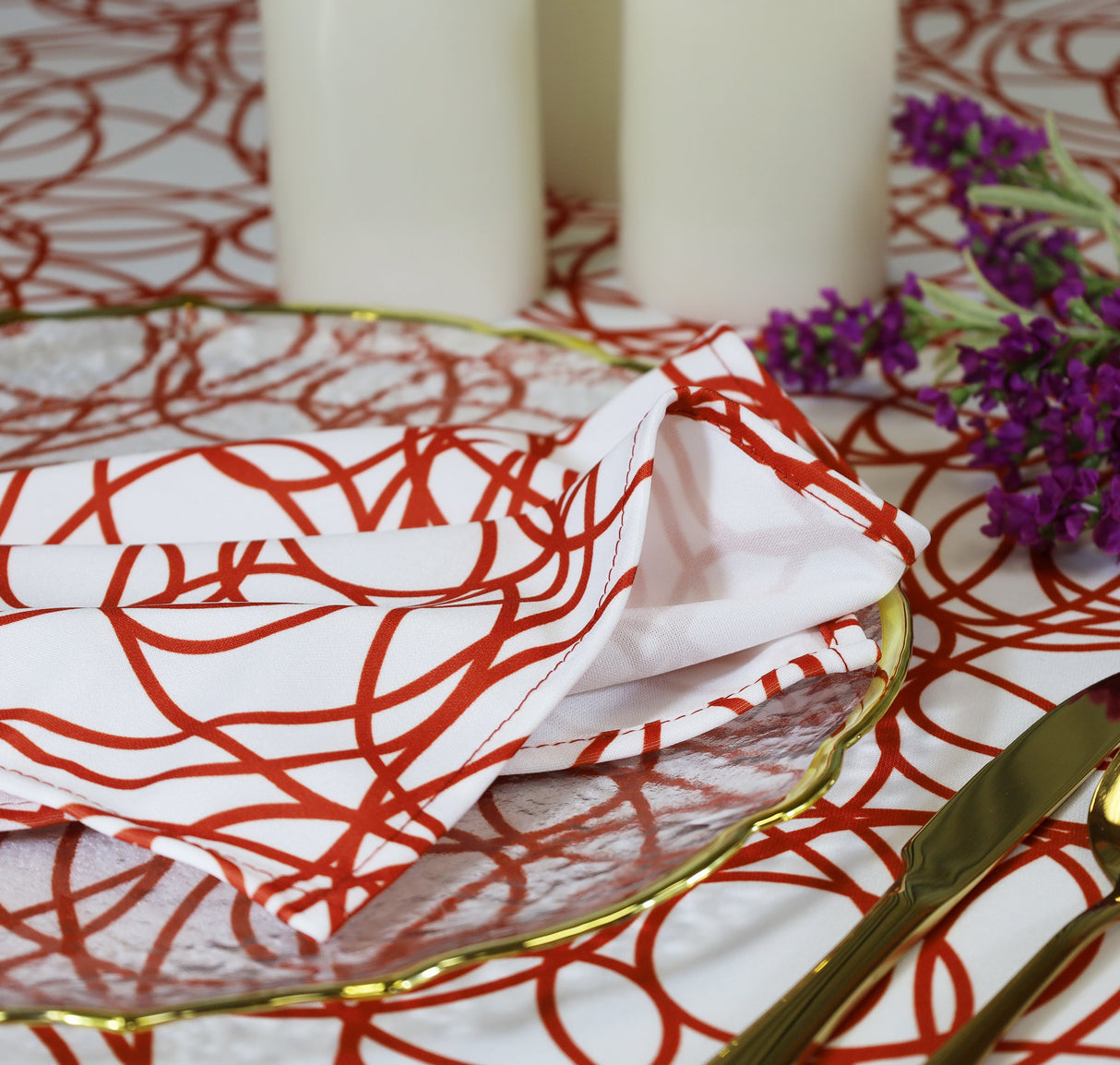 Round Scuba Tablecloth 120" Rust/Burnt Orange