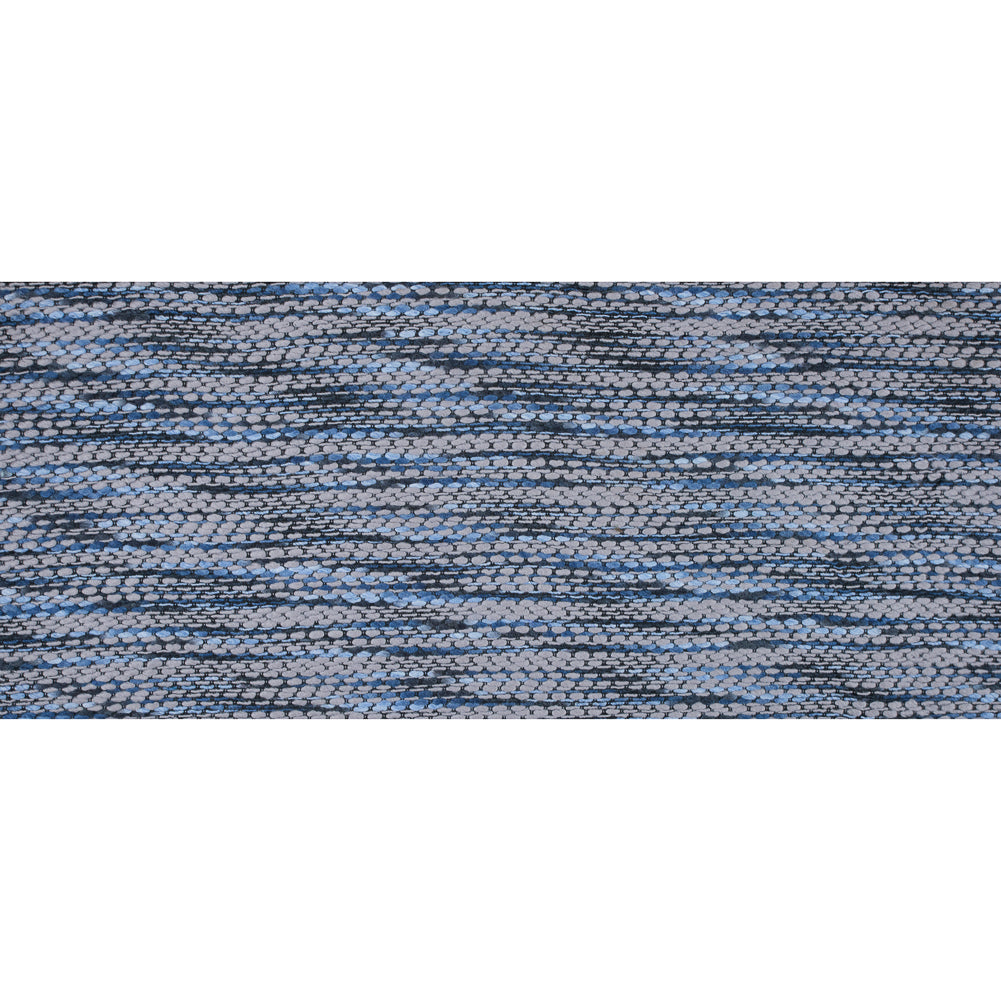 True Navy and Gray Blended Wool Tweed