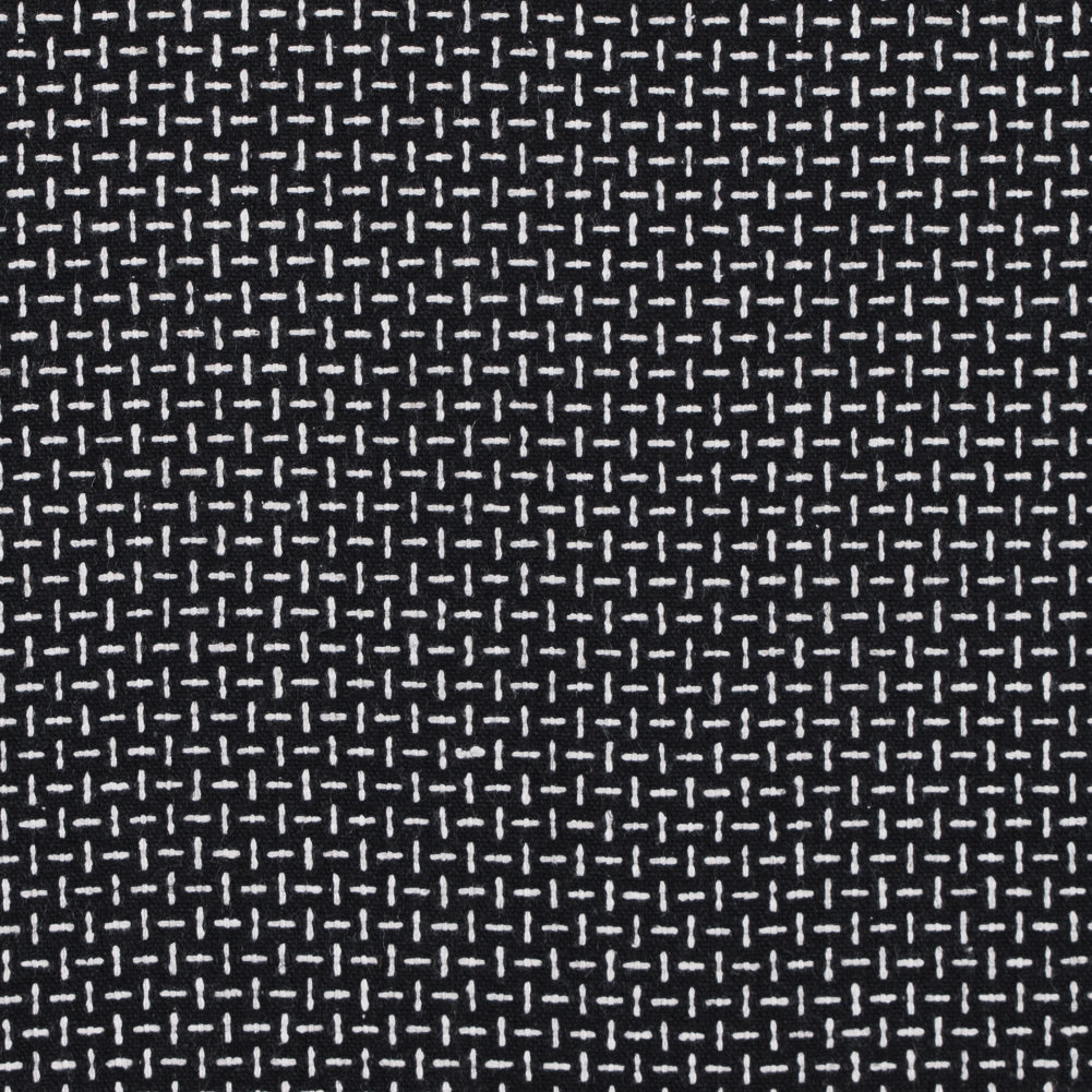 Italian Black and White Woven Wool Blend