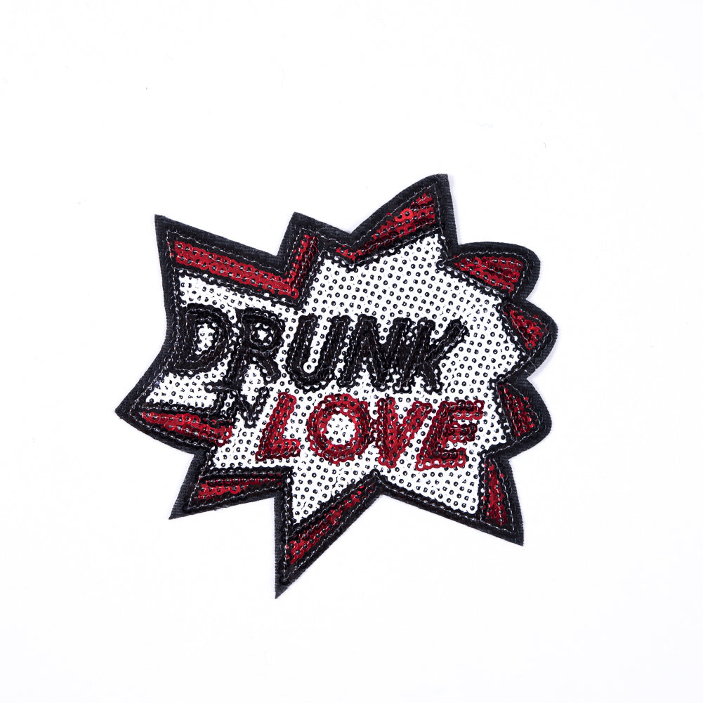 Sequin Drunk in Love Patch - 4" x 4"