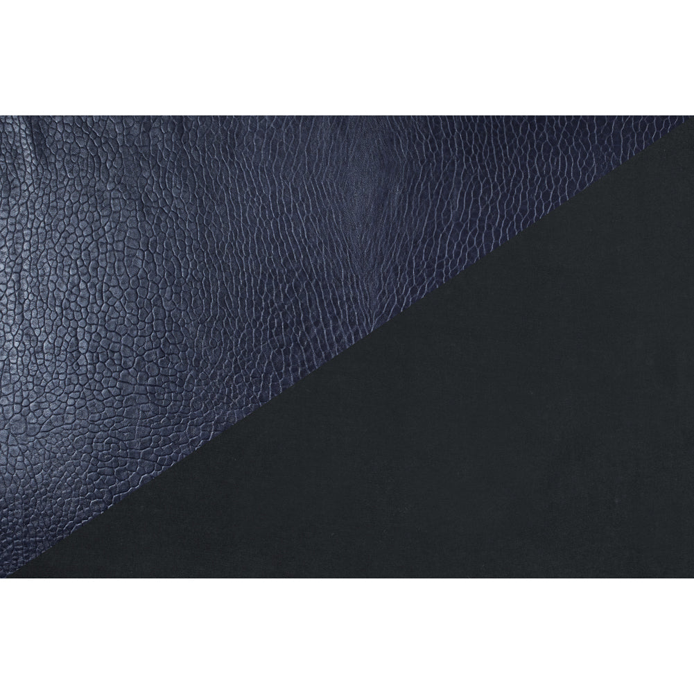 Nightshade Pebble Embossed Stretch Faux Leather with a Black Viscose Backing