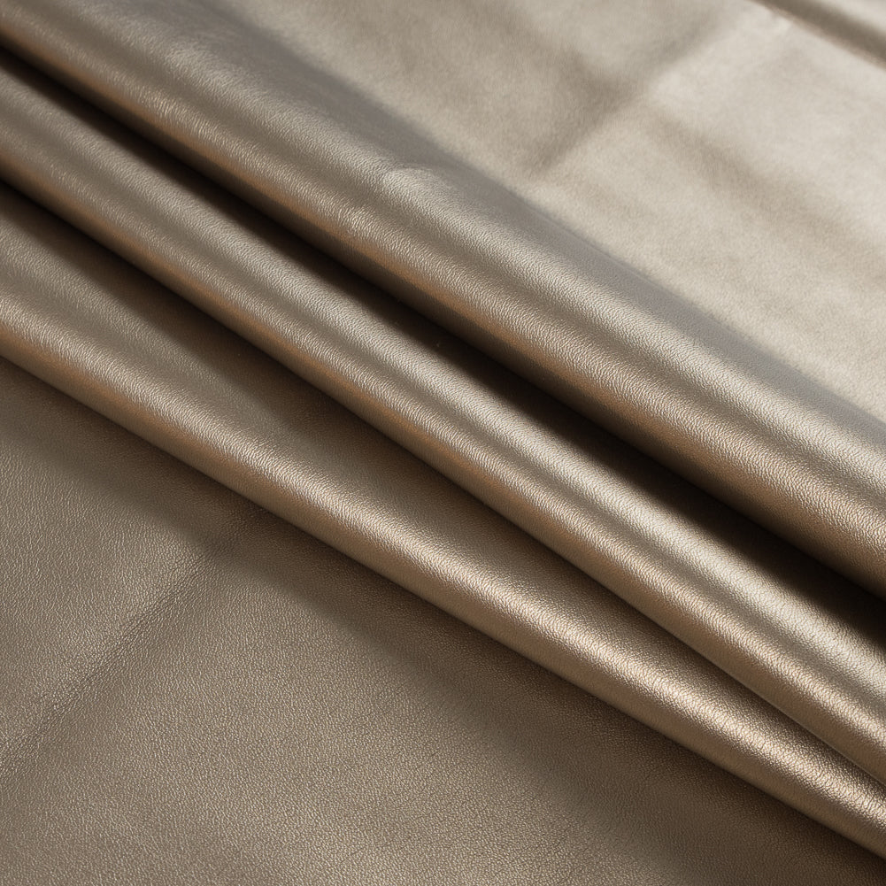 Metallic Gold Faux Leather with a Gray Faux Suede Backing