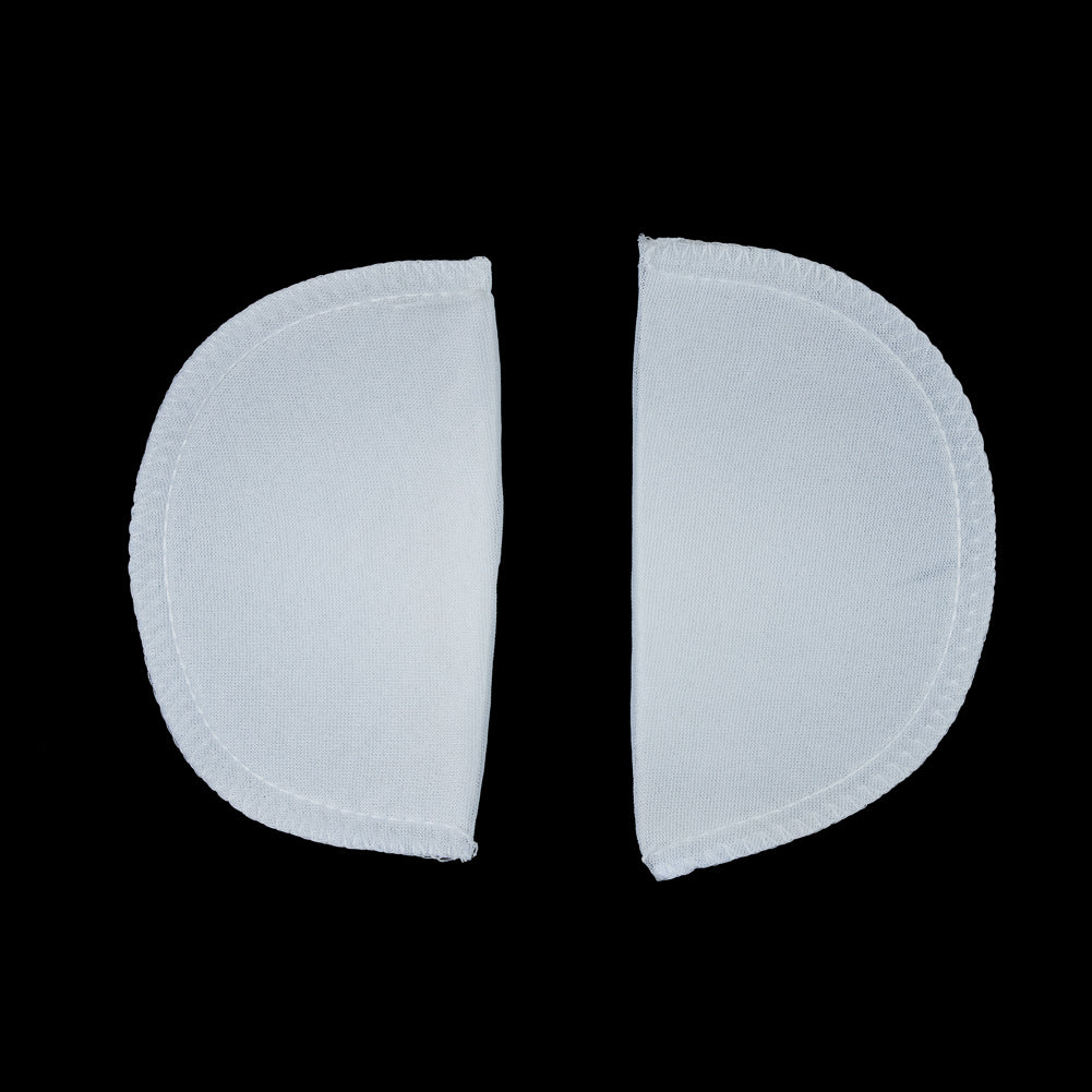 Foam Shoulder Pads Covered with White Polyester - 5.5" x 3.25" x .5"