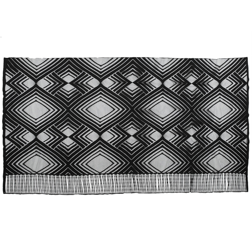 Black Geometric Fringe Panel