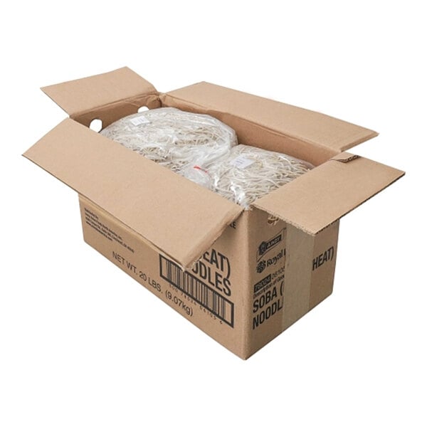 Amoy Royal Dragon Pre-Cooked Soba Buckwheat Noodles 5 lb. - 4/Case