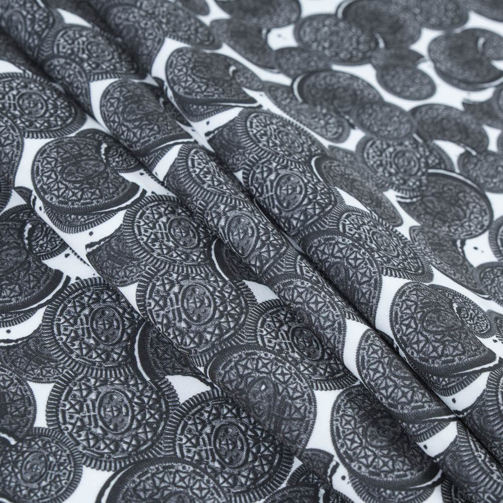 Chocolate Sandwich Cookie Digitally Printed Stretch Neoprene/Scuba Knit