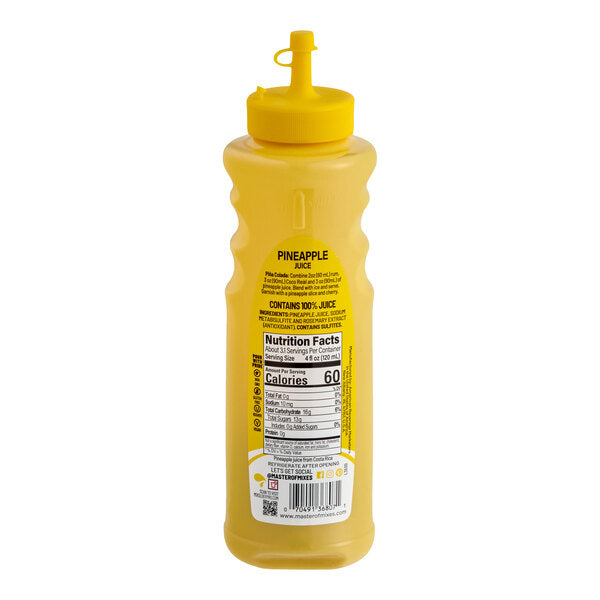 Master of Mixes Single Pressed Pineapple Juice 375 mL - 12/Case