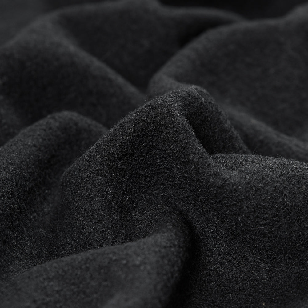 Boiled Wool Coating Fabric - Black - Ketil Collection