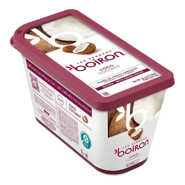 Les Vergers Boiron Sweetened Coconut Puree 2.2 lb. - 6/Case