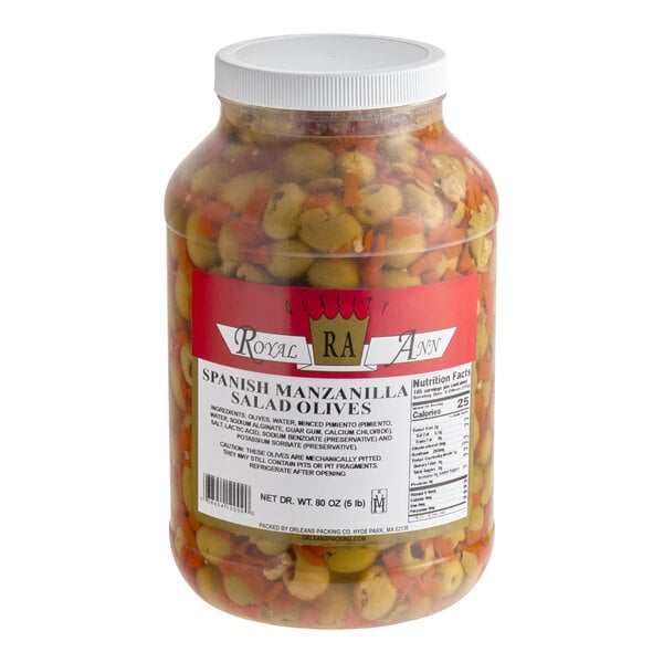Salad Olives with Pimentos 9 lb. (5 lb. Dr. Wt.) - 4/Case