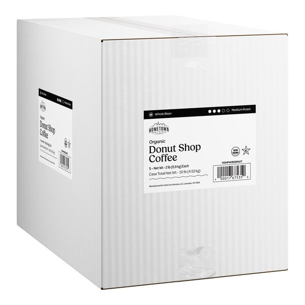 Hometown Provisions Organic Donut Shop Whole Bean Coffee 2 lb. - 5/Case