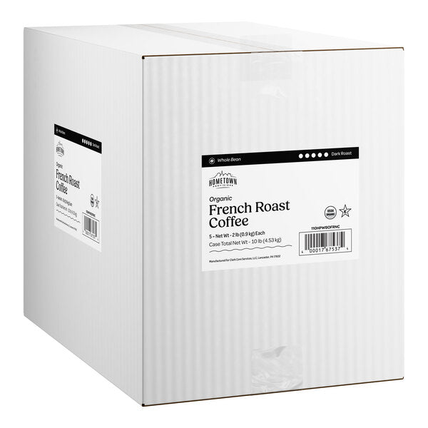 Hometown Provisions Organic French Roast Whole Bean Coffee 2 lb. - 5/Case