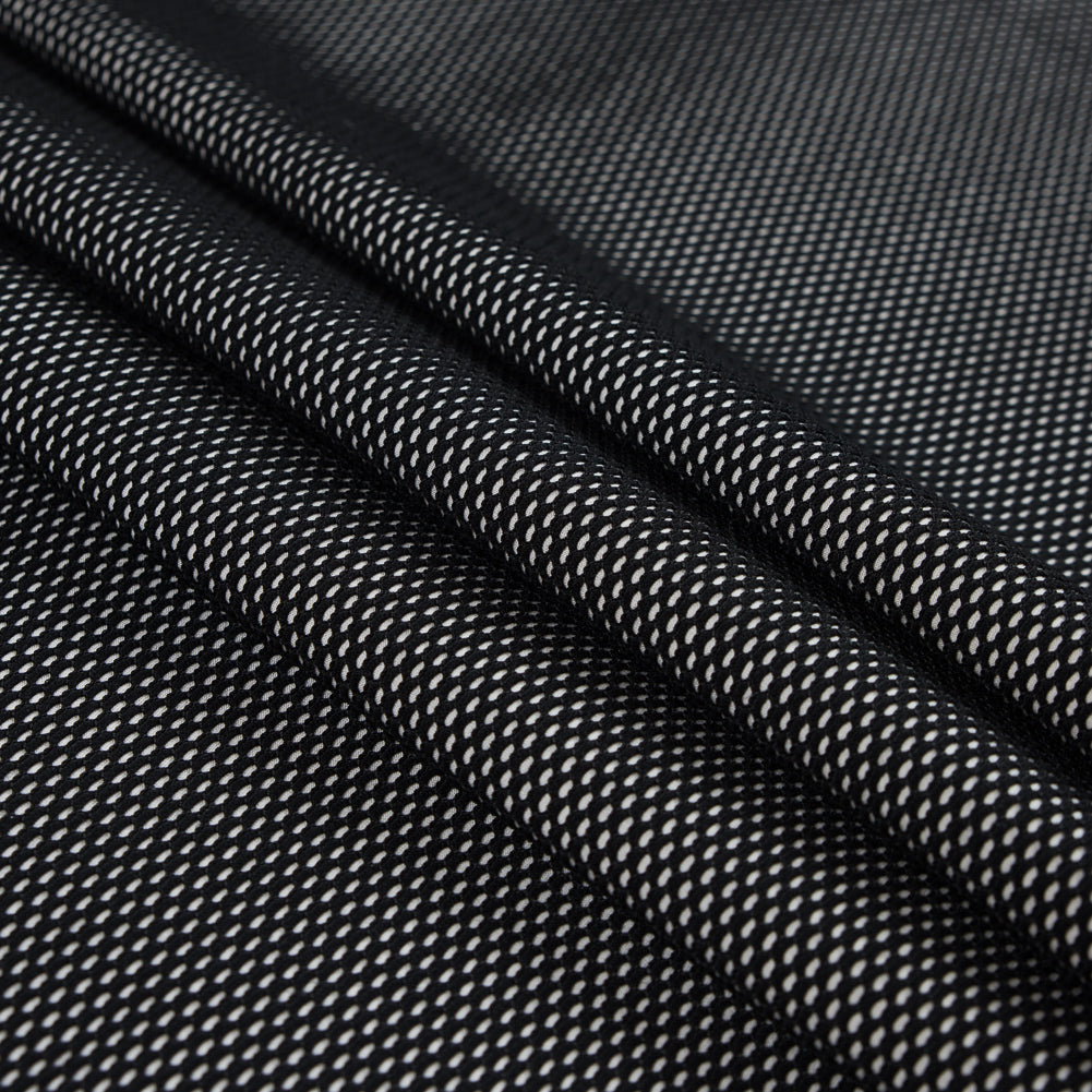Italian Black Netting Fused to a Birch Jersey