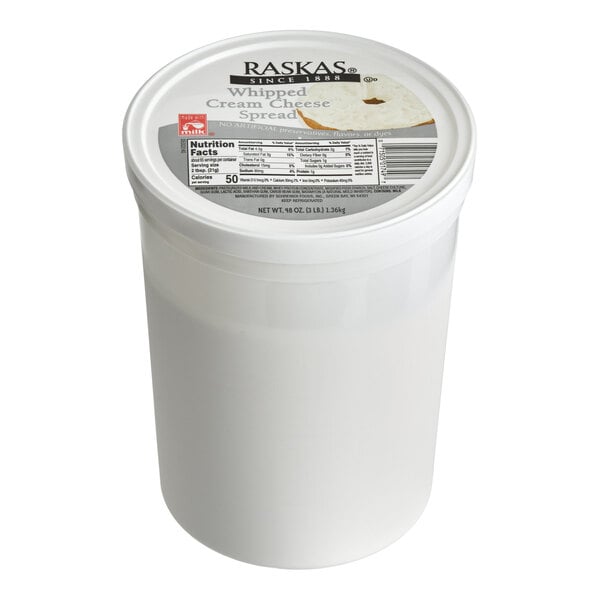 Raskas Whipped Cream Cheese Spread 3 lb. - 4/Case