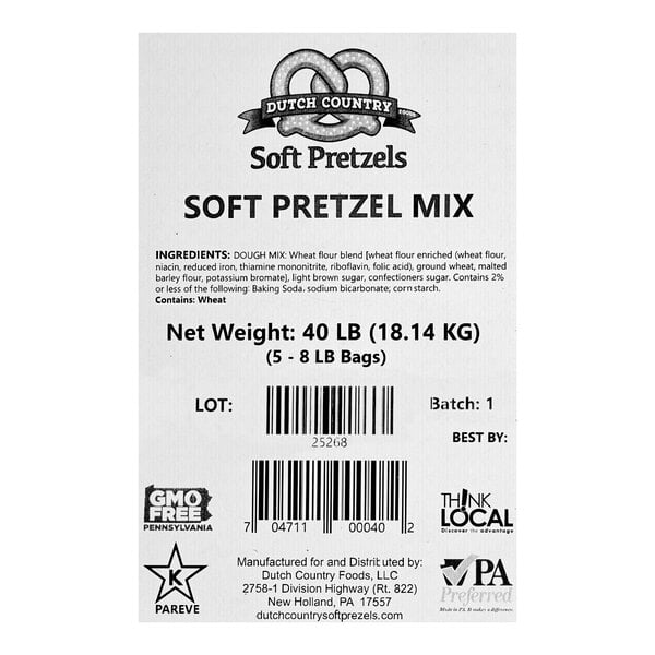 Dutch Country Foods Pennsylvania Dutch Soft Pretzel Mix 8 lb. - 5/Case