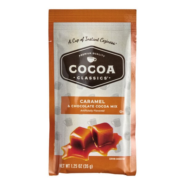Cocoa Classics Caramel and Chocolate Cocoa Mix Packet 1.25 oz. - 36/Case