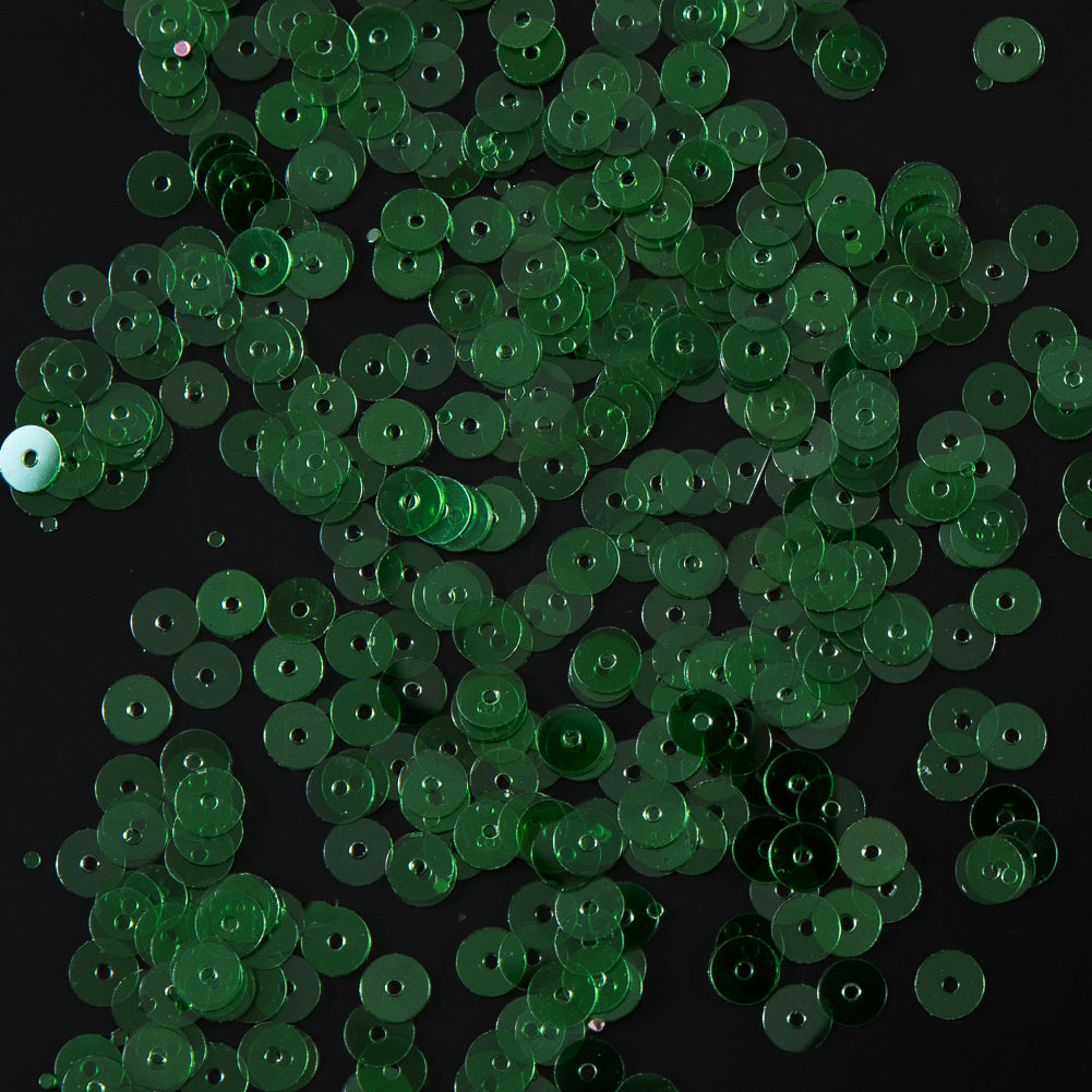 Bag of Jade Transparent Bright Loose Sequins - 5mm