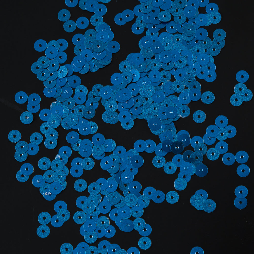 Bag of Blue Dull-Bright Loose Sequins - 5mm