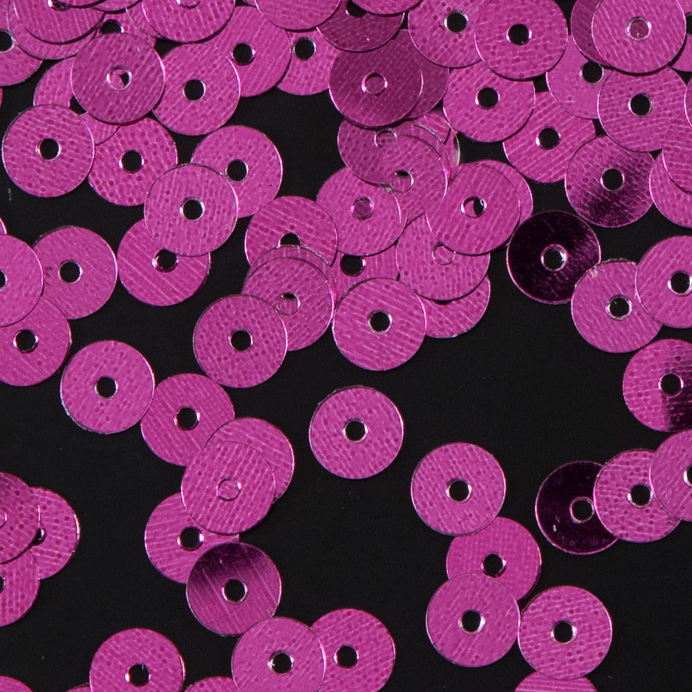 Bag of Fuchsia Color Loose Sequins with Silver Back - 5mm