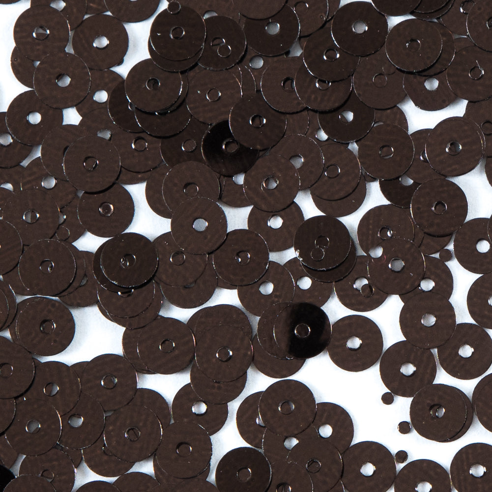 Bag of Brown Color Loose Sequins with Silver Back - 5mm