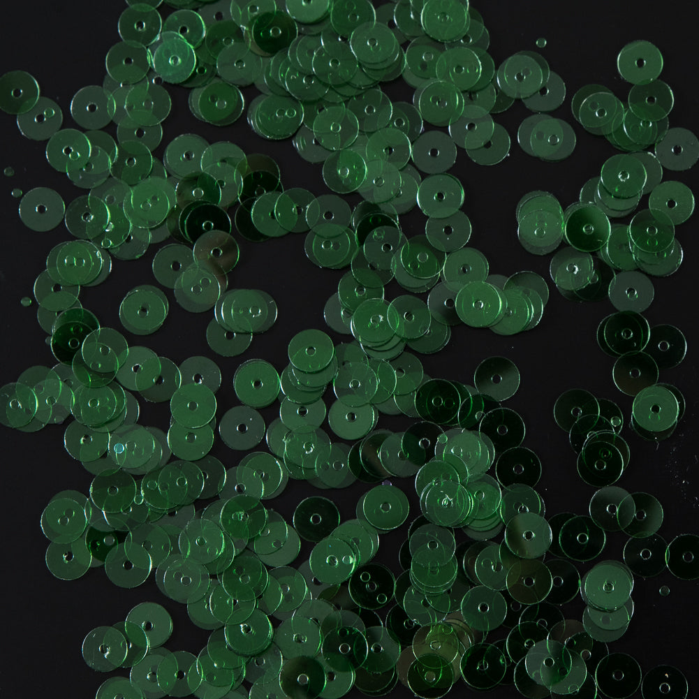 Bag of Jade Transparent Bright Loose Sequins - 6mm