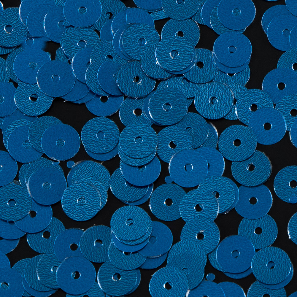 Bag of Blue Dull-Bright Loose Sequins - 6mm