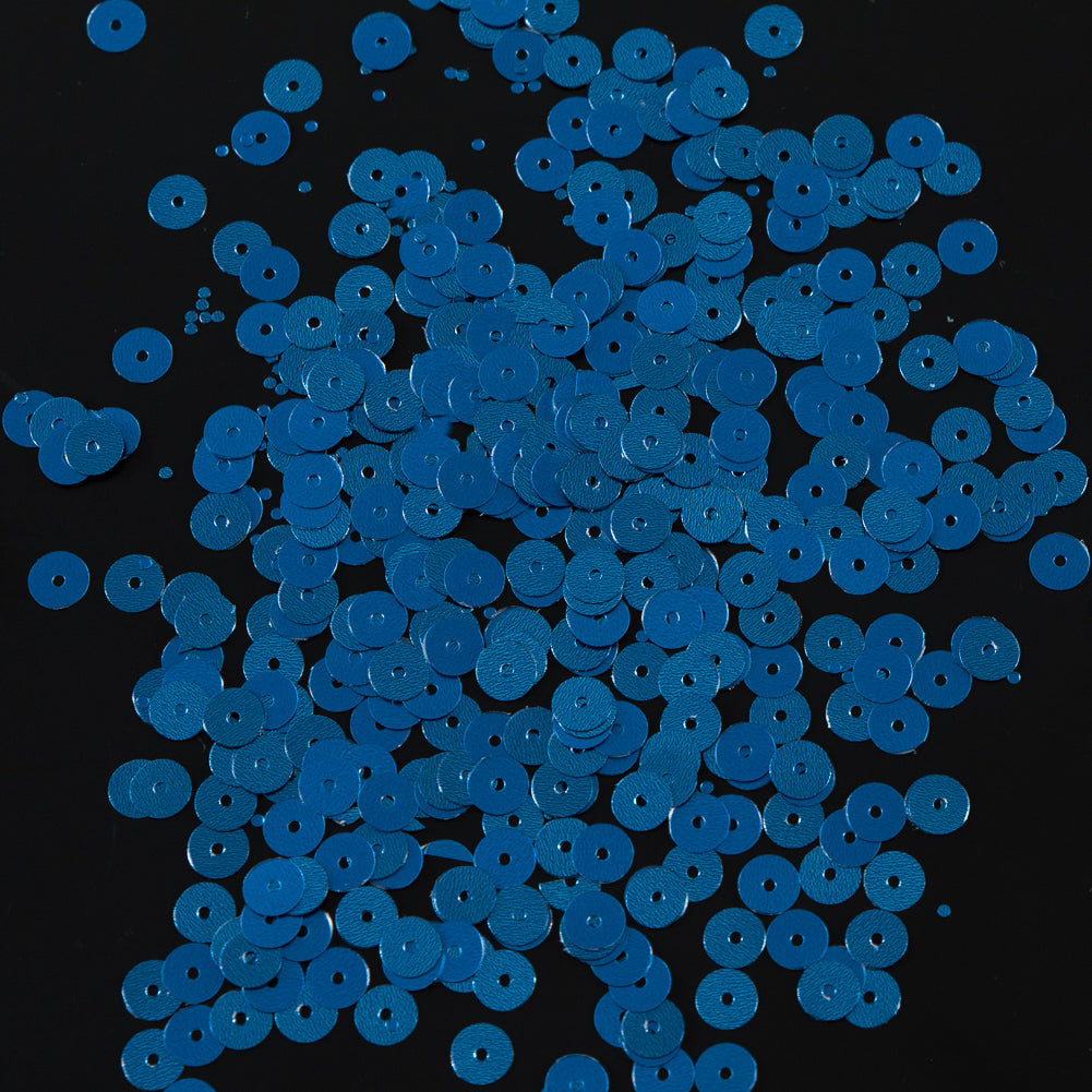 Bag of Blue Dull-Bright Loose Sequins - 6mm