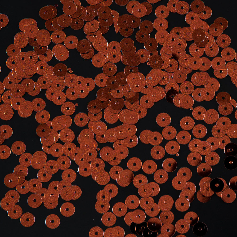 Bag of Rust Color Loose Sequins with Silver Back - 6mm