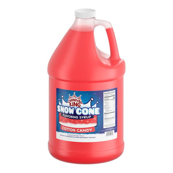 Carnival King 1 Gallon Cotton Candy Snow Cone Syrup - 4/Case