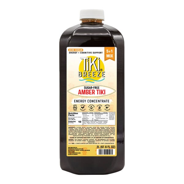 Tiki Breeze Sugar-Free Amber Tiki Energy 5:1 Concentrate 67.6 fl. oz.