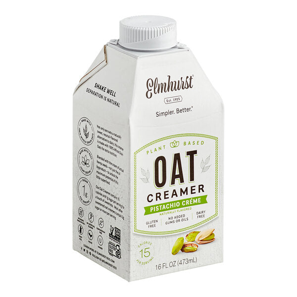 Elmhurst Pistachio Creme Oat Creamer 16 fl. oz. - 6/Case