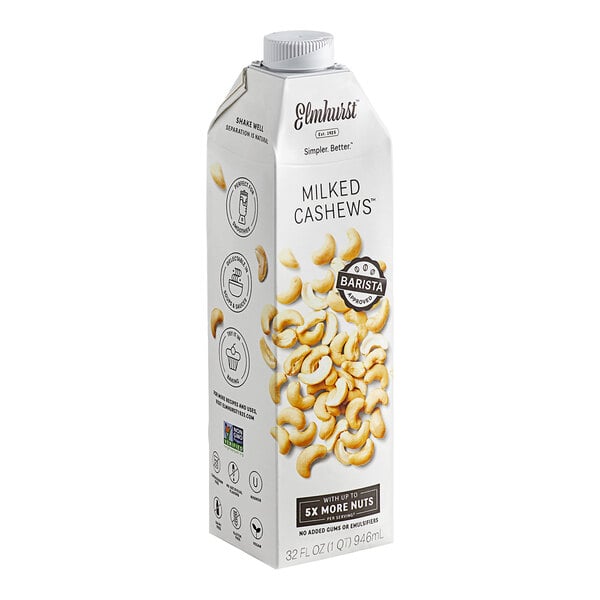 Elmhurst 32 fl. oz. Milked Cashews - 6/Case