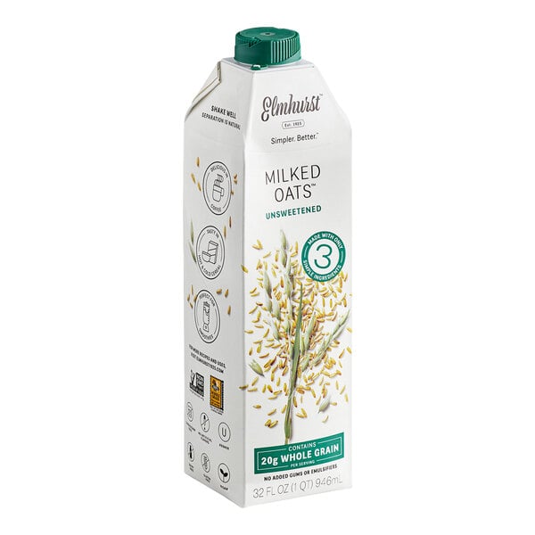 Elmhurst 32 fl. oz. Unsweetened Milked Oats - 6/Case