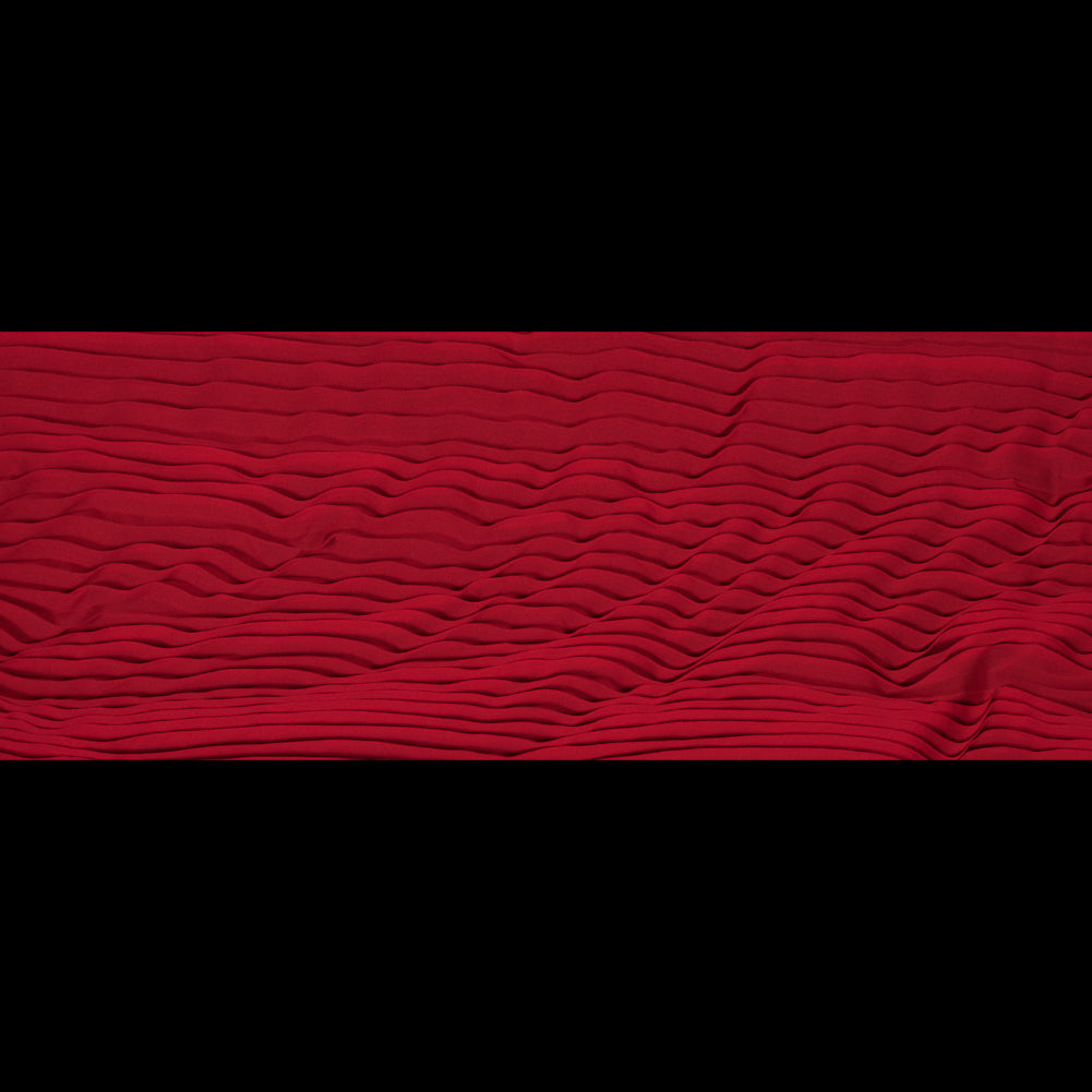 Accordion Pleated Chiffon - Tomato Red - Etereo Collection
