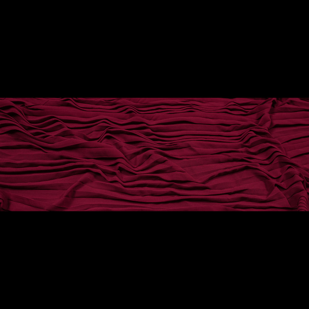 Accordion Pleated Chiffon - Rhododendron Red - Etereo Collection