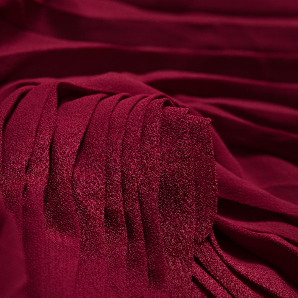 Accordion Pleated Chiffon - Rhododendron Red - Etereo Collection