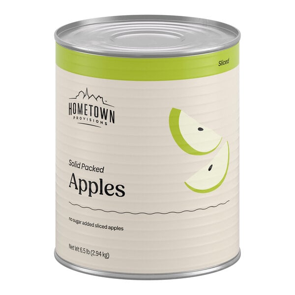Hometown Provisions Solid Pack Sliced Apples #10 Can - 6/Case