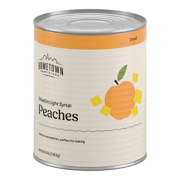 Hometown Provisions #10 Can Diced Peaches in Light Syrup - 6/Case