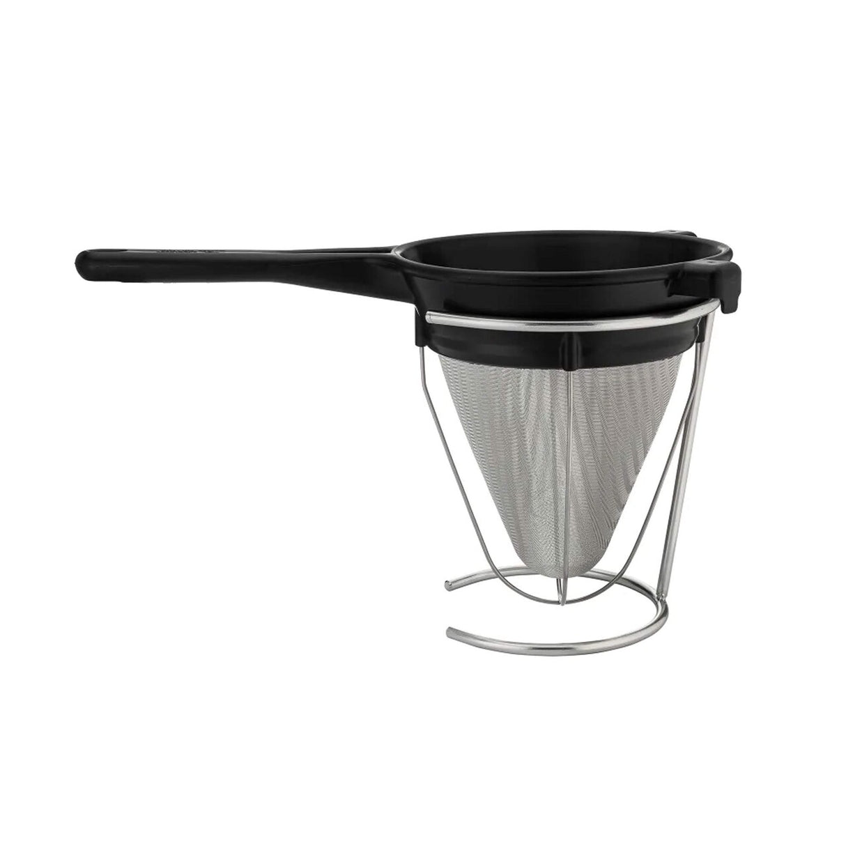 Chrome Funnel Strainer Stand Heat Resistant Frame