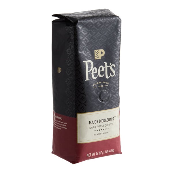 Peet's Coffee Major Dickason's Blend Whole Bean Coffee 1 lb. - 20/Case