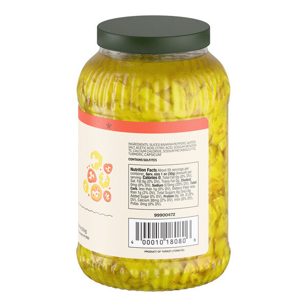 Hometown Provisions Hot Banana Pepper Rings 1 Gallon - 4/Case