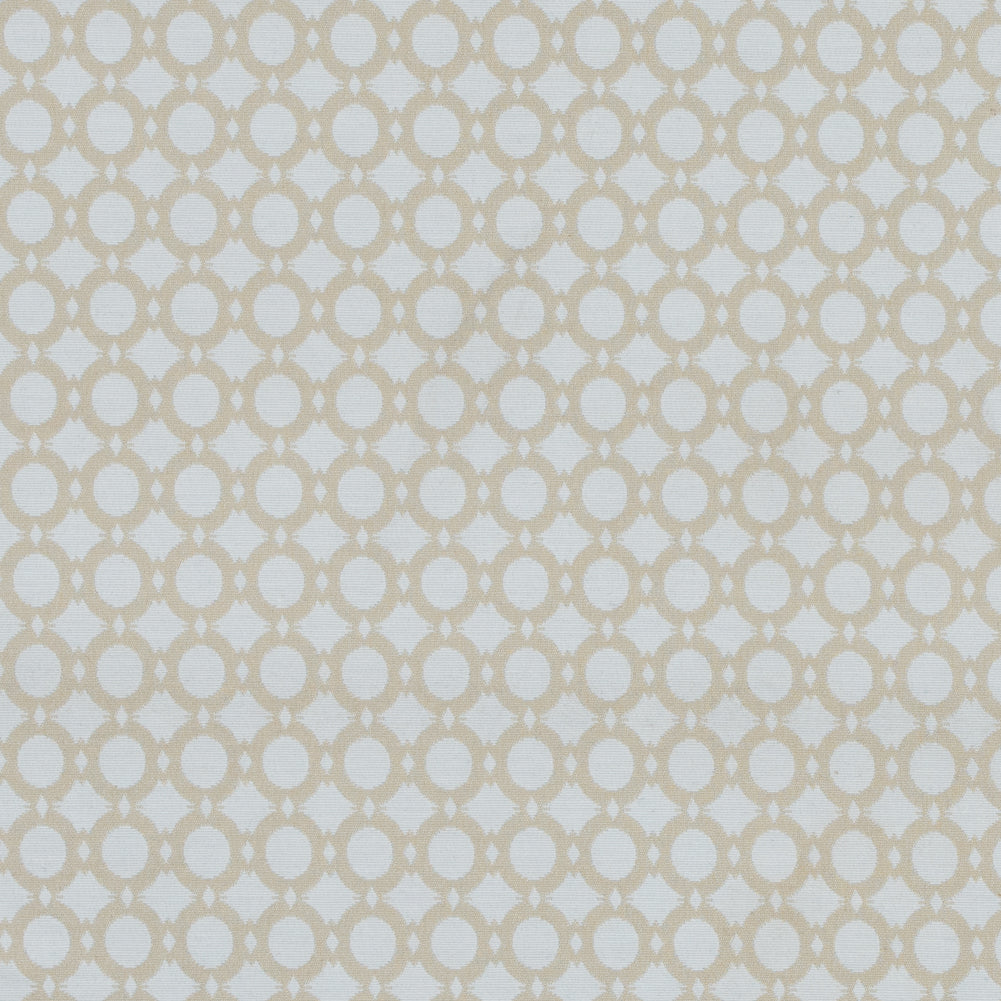 Marzipan and White Geometric Stretch Cotton Jacquard