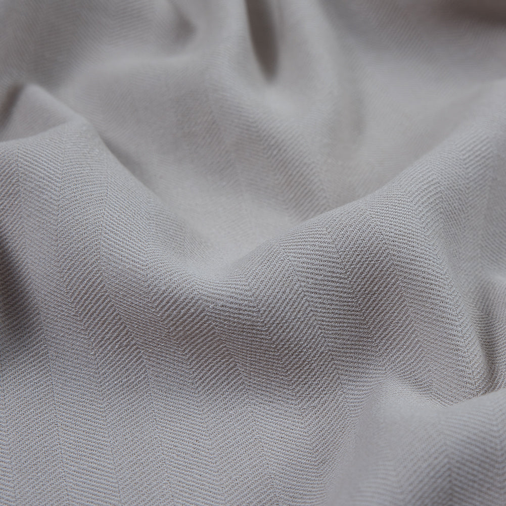 Armani Silver Cloud Herringbone Stretch Wool Woven