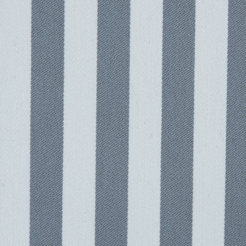Wild Dove and White Bengal Striped Polyester Twill with Give