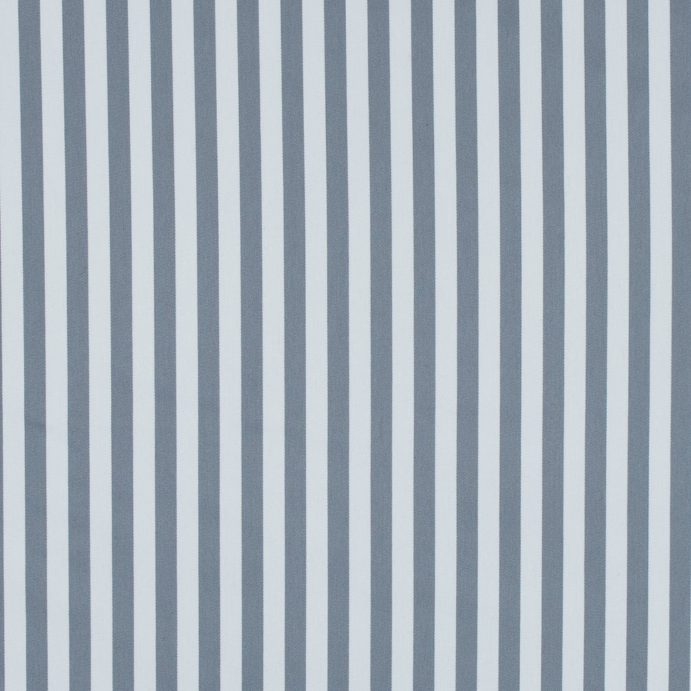 Wild Dove and White Bengal Striped Polyester Twill with Give