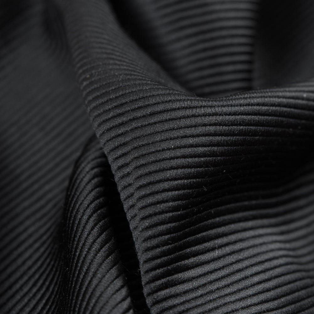 Black Luminous Polyester Ottoman
