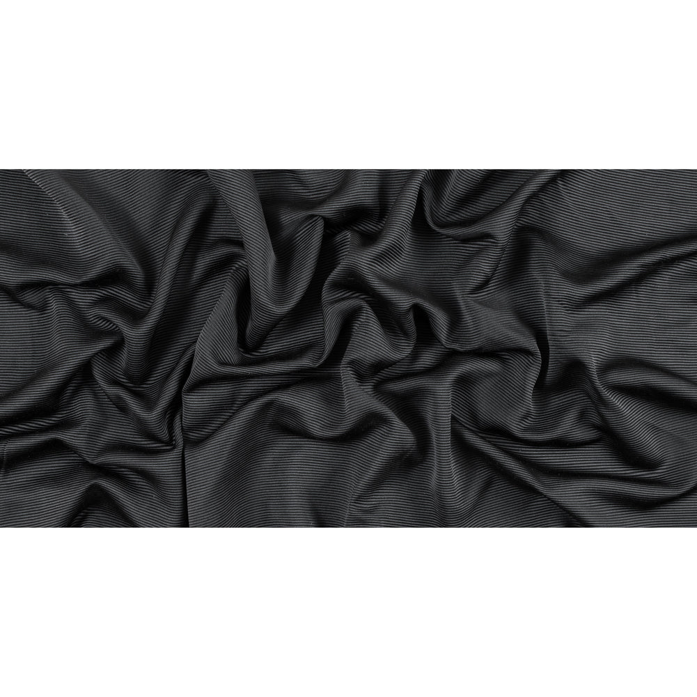 Black Luminous Polyester Ottoman