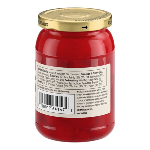 Hometown Provisions Maraschino Cherries with Stems 16 oz. - 12/Case