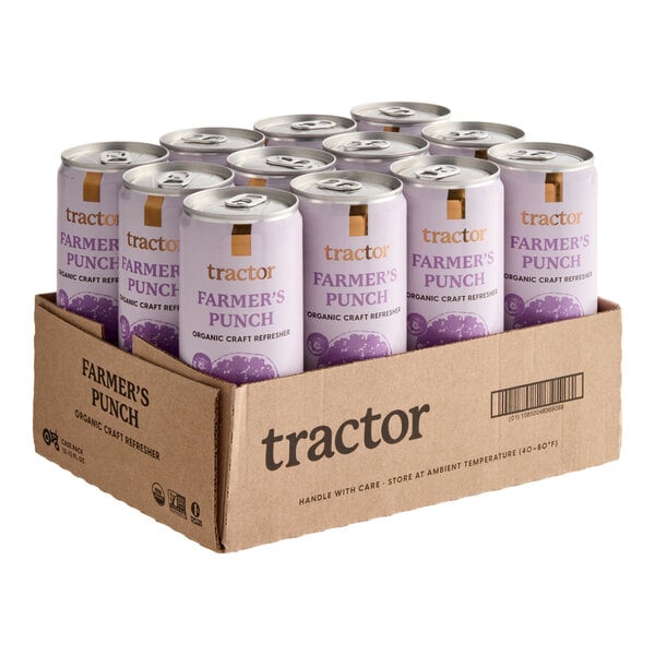 Tractor Beverage Co. Organic Farmer's Punch Beverage 12 fl. oz. Can - 12/Case